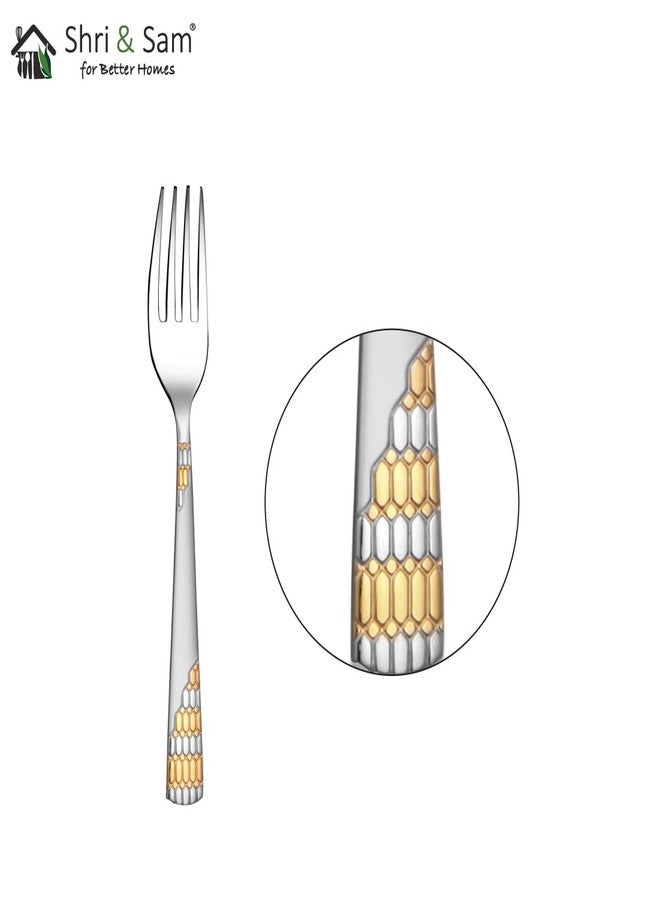Shri & Sam Stainless Steel Lavish Desert Fork,6 Pieces - Image 3